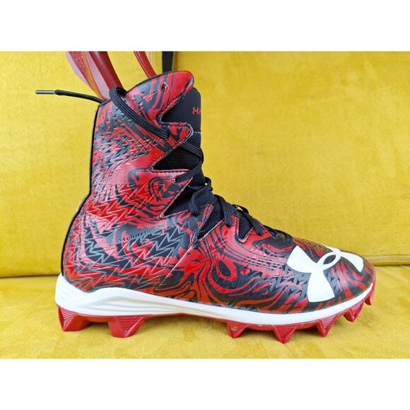 Under Armour Highlight Clutchfit Cleats Men Sz 13 Red & Black Football Shoes main image 5